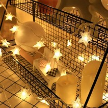 파티라이트 별LED 80개 10M 줄전등 크리스마스전등 조명장식 창문전등, 주황색