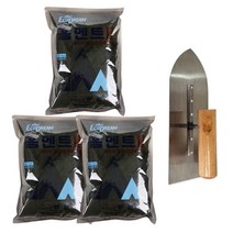 철물팩토리 홈멘트 흑색 2kg 3개 +흙손 건축 욕실 줄눈 메지 보수공사 계단 보수, 홈멘트 흑색 3개+흙손