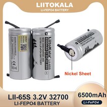 12V 배터리 LiitoKala 고출력 및 DIY 니켈 시트 연속 방전 LiFePO4 32V 32700 6500mAh 35A 최대 55A, 6 PCS battery, 6개