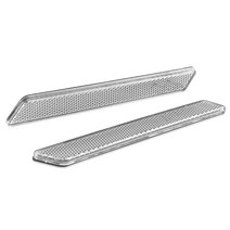 shangren 오토바이 새들백 반사경 왼쪽 오른쪽 Saddlebags 래치 커버 반사판 오토바이 안장 가방 후면 조명 플래시 램프, 161x22x6mm, 아크릴로 니트릴 부타디엔 스티렌 플라스틱, 실버