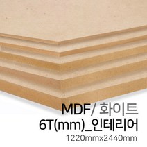 우드백화점 MDF화이트3T~30T_1220x2440 MDF/합판/목재/인테리어, 6Tx1220x2440(인테리어)