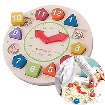 리시안제이 숫자 도형 맞추기 퍼즐 시계 유치원 교구 4살 여아 선물
