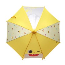 유아용 핑크퐁 옐로우 아기상어 40 우산 한면 안전 투명창 입체 자동 장우산 유아 아동 키즈