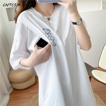 CNTCSM 임부복 티셔츠 수유의 여름 이너웨어 루즈 수유의 산후조리복 상의 여
