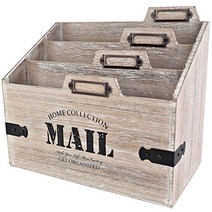 25DOL - Mail Organizer Desktop Mail Holder - Wooden Desk Organizer File Holder and Mail Sorter - 5., 1
