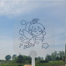 인터탑 사각 투명부채 방과후 수업재료 색칠공부 캐릭터 그림적용된 나만의 부채만들기 10개 묶음, 비행기(10개)