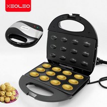 델리만쥬기계 XEOLEO-전기 호두 과자 메이커 자동 너트 와플 빵 메이커 샌드위치 도넛 베이킹 아침 식사 기계 주방 오븐 750W 호두과자 와플, 220V, UK, 1