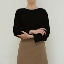 라운드넥 뒷목 리본 벌룬 소매 긴팔 가을 블라우스 자체제작