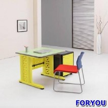 Foryou2782 일자형책상 컴퓨터책상 조립식책상 철제책상 책상 책장 책꽂이, 그린 블루