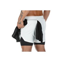 2021 Camo Running Shorts 남성 2 In 1 더블 데크 드라이핏 스포츠 반바지 피트니스 조깅 운동 숏 바지