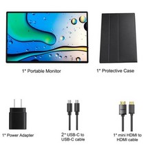 16 인치 25K 144Hz 휴대용 터치 보조 모니터, With protective case+영국 플러그
