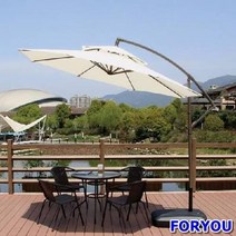 ForU766 특대형 원형 폴딩파라솔 야외 카페 정원 홀딩파라솔 테라스파라솔 카페파라솔, 원형 폴딩파라솔-네이비