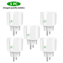 Tuya 스마트 플러그 WiFi 소켓 EU 20A 전원 모니터 220V 타이밍 기능 라이프 APP 제어 Alexa Google 홈 앨리스와 함께 작동, CHINA, 100-240V