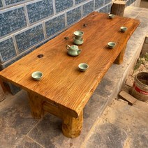 고재테이블 나무 식탁 통원목 상판 홈바테이블, 빠른배송, 간편조립, 180x60x75