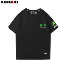 가와사키 티셔츠 반팔 작업복 동호회 작업복 여름 티 배달 오토바이 힙한, BO