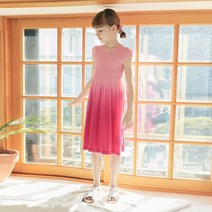 [세컨스킨][7-9세키즈] NBYSD4402 친구들이 부러워해 키즈7-9세 기본스마킹 그라데이션 캡슬리브드레스