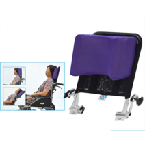 휠체어베개 높이 각도조절 헤드레스트 목받침 쿠션, 보라