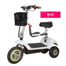 세발 전기자전거 접이식 삼륜 배달 3륜 전동오토바이 컬러 여성용 가정용 남성용 바구니, 24V, 흰색