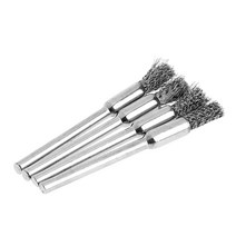 4pcs 5mm 스틸 와이어 브러시 도구 미니 브러시 버드 휠 브러시 연마 휠 브러시
