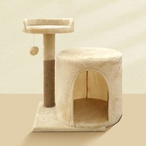 HWstork-pets 점프 플랫폼 미니 캣타워 PYT25-9YJ, 베이지색A