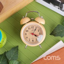 Coms 무소음 알람 탁상시계, 우드