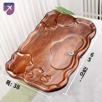 다도 선물 고급 차 차판 트레이 다기 흑자단 찻판, 배꽃프릴:65x38