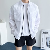 데일트 남자 나일론 투포켓 오버핏 바람막이 셔츠 자켓