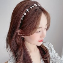 진주 데이지 머리띠 웨딩헤어밴드 여자 명품 와이어 예쁜 공주 머리띠