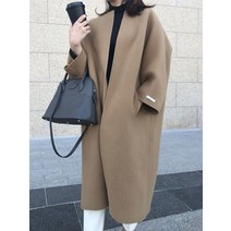 여성롱코트 가을 겨울 캐시미어코트 여성 코트 따뜻한 2022 모직 코트 롱 솔리드 컬러 롱 코트 자켓 오피스 레이디 모직 자켓 여성 의류 코트