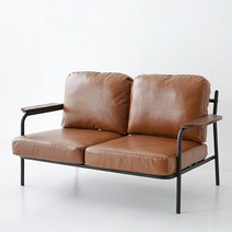 인더스트리얼 무드 2인 쇼파 거실소파 원룸소파 소파, 카멜