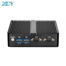 XCY-미니 PC 인텔 셀러론 J4125 쿼드코어 2x RS232 듀얼 이더넷 300M WiFi HDMI VGA 4 * USB 팬리스 산업용 IPC 윈도우즈 10, 8G RAM 128G SSD WiFi, Core i3-4005U DDR3L