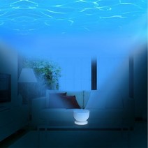 천체투영기 조명 디스크 4세대 usb ocean night light project with music player blue sea daren waves projection, 푸른