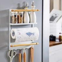 일본풍 인테리어 주방 다용도 무 타공 철제 선반 못 없는 설치, 화이트, 철제 전용 자석형 (기본형)