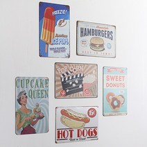 네이처데코 복고풍 인테리어 철판 그림 액자 2P SET (6type), 도넛