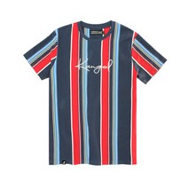 캉골 스트라이프 반팔티셔츠 Navy Red Stripes