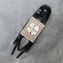 SUNNYDAY 핸드메이드 진주 꽃 큐빅 반머리 올림머리 헤어집게핀 옆집게 성인 여성 국산 헤어 고정핀 악세사리 헤어핀 머리핀 삔 SS3