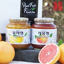 견과공장 겨울향기 프리미엄 햇과일청 2종 세트 유자청 1kg + 자몽청 950g, 2세트
