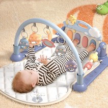 귀여운 베이비 동물왕국 블루투스 딸랑이 아기체육관 신생아매트 출산선물, 파랑