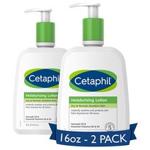 CETAPHIL 바디 모이스처라이저 16 oz 2개 모든 피부 타입 민감성 적합 보습 무향 저자극 논코메도제닉, NEW 16oz 2 Pack