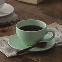 레트로 민트 찻잔 커피잔 집들이선물 예쁜 카페라떼잔 민트 빈티지, 화이트