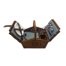 룰루랄라 야외 라탄 피크닉 바구니, 08.2인용 삼각아이스백바구니-카멜, 도자기 세트, 1개