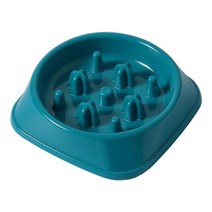GHSHOP 슬로우 피더 도그 볼 미끄럼 방지 질식 재미 인터랙티브 안티 꿀렁이는 중형 개를위한 슬로우 푸드 그릇, 22.2cmx22.2cmx5cm, PP, 푸른