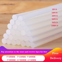 열풍기 5-100pcs 7mm11mm diy 핫멜트 접착제 총 접착제 스틱 산업용 전기, 협력사, 30개, 11x300mm