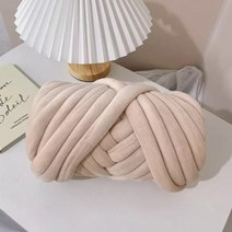 벨벳 자이언트얀 1kg 빅얀 패브릭얀 점보얀 핑거니팅 핸드 손뜨개 가방 방석 뜨개실 아이친구, 크림베이지