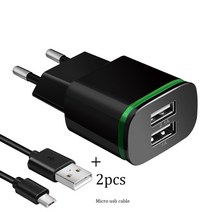 차량 충전기 핸드폰 무선 멀티시거잭 USB 초고속 충전 플러그 포트 라이트 벽 어댑터 마이크로 데이터 케이블, 우리를, 검은색