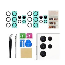 수리 도구가 장착된 접착제가 삼성 갤럭시 S23 울트라 모든 캐리어용 푸페어 2 세트 후면 카메라 유리 렌즈 교체, s22 ultra