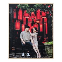 원목 무광 액자 사진 일체형 벽걸이 전용 라미네이팅 코팅 인화 출력 웨딩 결혼 가족, 라슨쥴 판넬 B4(257x364mm)
