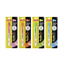 모리스 더블칼라 형광펜, 노랑+파랑, 1자루