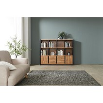 [유앤미가구] 3단 낮은 책장 서랍형/일반형 1600 1200 800 서재방 아이방 홈오피스 책장, 서랍형, 멀바우블랙800