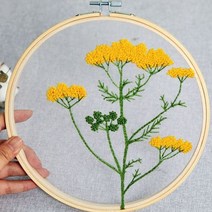 DIY 프랑스자수 패키지 노란꽃 자수도안 수예도구, 상세 참조